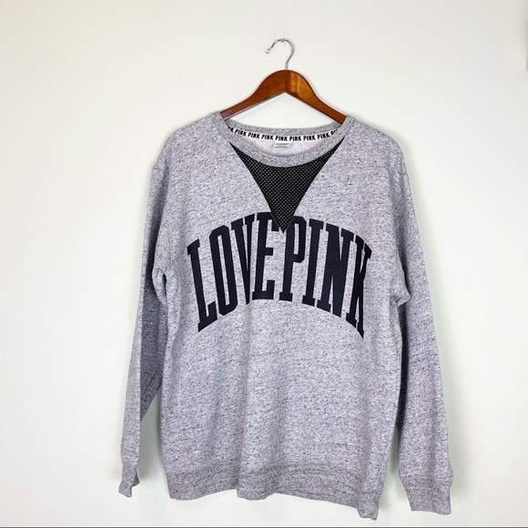 PINK Victoria's Secret Tops - Pink Victoria’s Secret Gray Sweatshirt size L